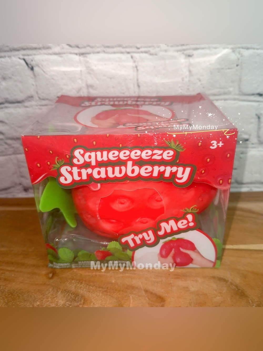 Sunny Days Jumbo Squeezy Strawberry Squishy Toy